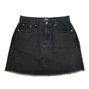 Dotti Denim Women’s Size 10 Raw Hem Black Denim Mini Pencil Skirt